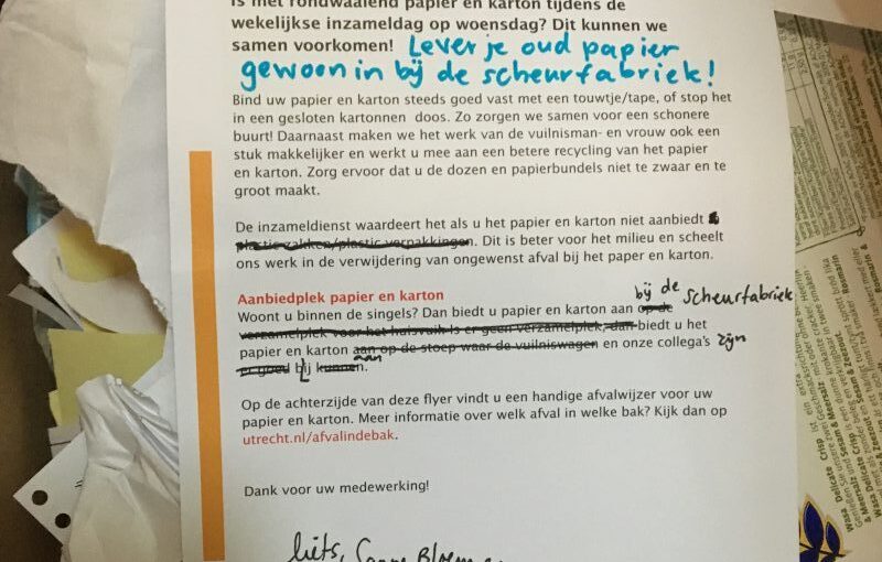 de gemeente stuurde een brief