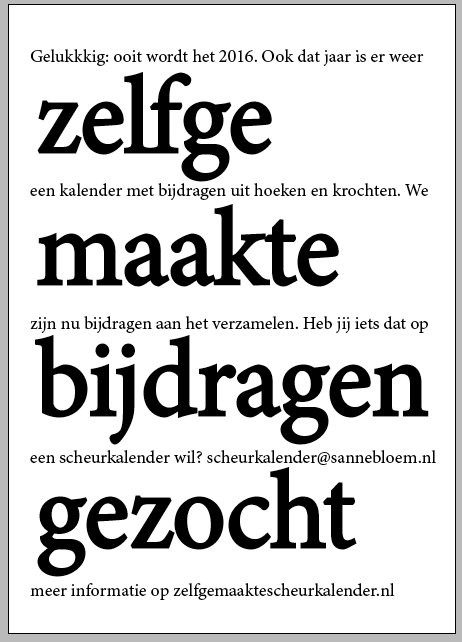 bijdragen gezocht